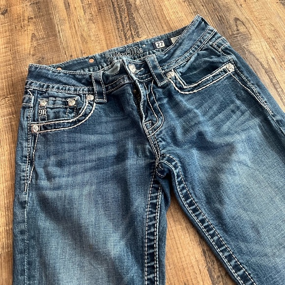 Miss Me Blue Skinny Jeans Classic Denim - Picture 2 of 4